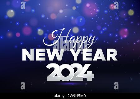 Happy New Year Gruetings Hintergrund für Silvester Motto Party Einladungen. Stock Vektor