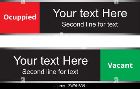 Rotes und grünes Schieberegler-Zeichen für Leerstand oder besetzt auf weißem Hintergrund Stock Vektor