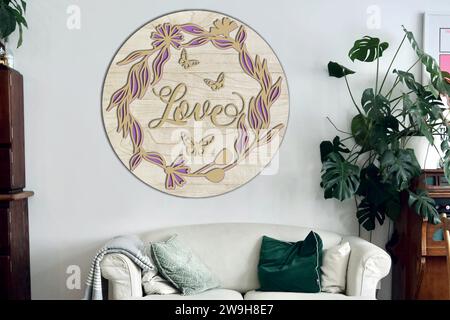 DIE mehrschichtigen Layoutdateien VON SIGN Digital sind speziell für Laserschnitte, CNC-Fräsmaschinen und andere Schneidemaschinen vorbereitet. Stock Vektor