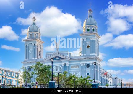 Außenarchitektur der Kathedrale unserer Lieben Frau von Himmelfahrt, Santiago de Cuba, Kuba Stockfoto