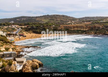 Golden Bay IR-Ramla Tal-Mixquqa in der Nähe von Manikata, Malta Stockfoto