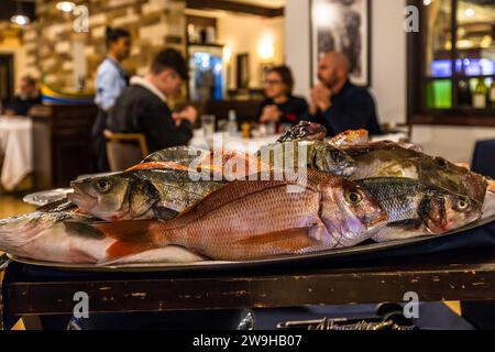 Tartarun Fischrestaurant in Marsaxlokk, Malta Stockfoto