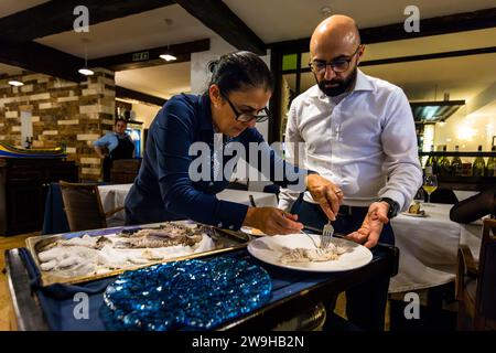 Tartarun Fischrestaurant in Marsaxlokk, Malta Stockfoto