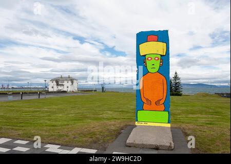 Teil der Berliner Mauer, Reykjavík, Island Stockfoto