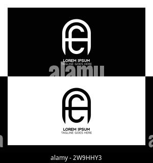 AC Initial Letters Linked elegant Logo. Monogramm mit Buchstaben A und C Stock Vektor