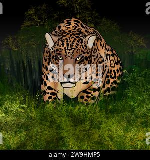 Aquarell jaguar Illustration Stockfoto