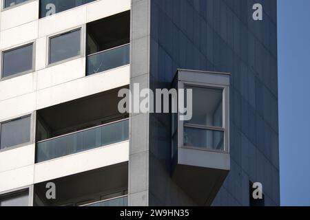 Sea Towers Wohngebäude Moderne architektonische Details, Gdynia, Polen, Europa, EU Stockfoto