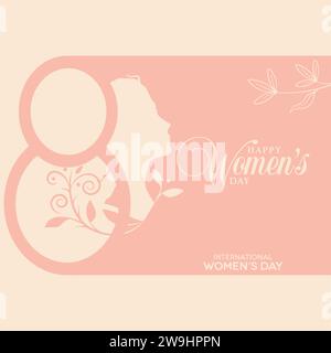 Frauen Tageskarte Frau Silhouette und Blumen Vektor Stock Vektor