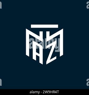 AZ-Monogramm-Anfangslogo mit abstraktem geometrischem Design Stock Vektor