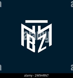 BZ-Monogramm-Initiallogo mit abstraktem geometrischem Design Stock Vektor