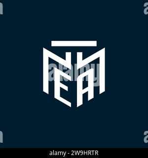 EA-Monogramm-Initiallogo mit abstraktem geometrischem Design Stock Vektor