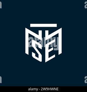 SE-Monogramm-Initiallogo mit abstraktem geometrischem Design Stock Vektor