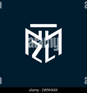 Initiallogo mit ZL-Monogramm und abstraktem geometrischem Design Stock Vektor