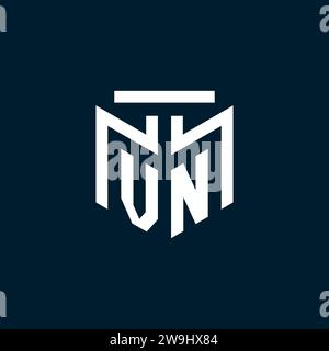 VN-Monogramm-Initiallogo mit abstraktem geometrischem Design Stock Vektor