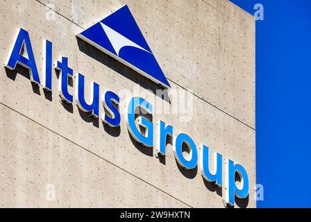 Toronto, Ontario, Kanada, 6. September 2019: Schilder und Logo der AltusGroup auf einem Gebäude. Stockfoto