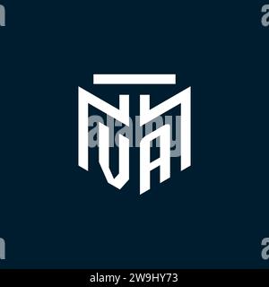 VA-Monogramm-Initiallogo mit abstraktem geometrischem Design Stock Vektor