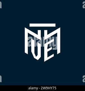 VE-Monogramm-Initiallogo mit abstraktem geometrischem Design Stock Vektor
