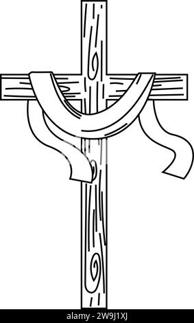 Isoliertes katholisches Kreuz-Symbol Vektor Stock Vektor