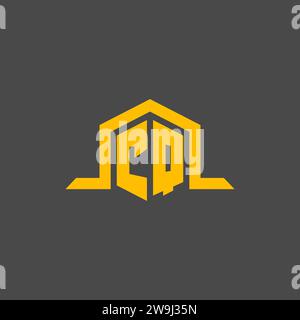 Initiallogo mit CQ-Monogramm und sechseckigen Design-Ideen Stock Vektor