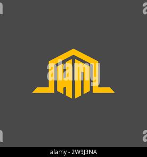 HN-Monogramm-Initiallogo mit sechseckigen Design-Ideen Stock Vektor