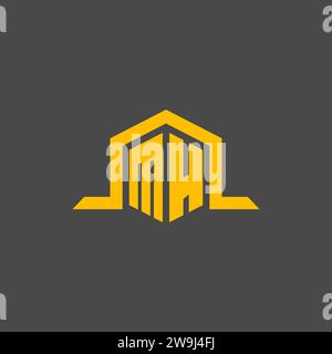 Erstes MH-Monogramm-Logo mit sechseckigen Design-Ideen Stock Vektor