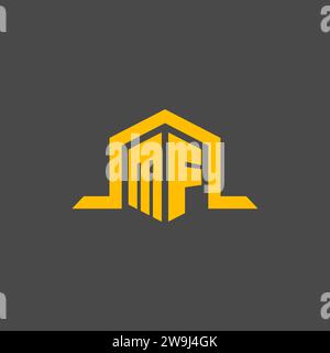 MF-Monogramm-Anfangslogo mit sechseckigen Design-Ideen Stock Vektor