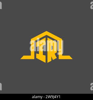 Erstes IR-Monogramm-Logo mit sechseckigen Design-Ideen Stock Vektor