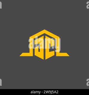 JC-Monogramm-Initiallogo mit sechseckigen Design-Ideen Stock Vektor