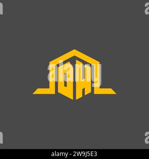 DH-Monogramm-Initiallogo mit sechseckigen Design-Ideen Stock Vektor