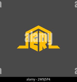 ER Monogramm-Initiallogo mit sechseckigen Design-Ideen Stock Vektor