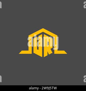 Ur-Monogramm-Initiallogo mit sechseckigen Design-Ideen Stock Vektor