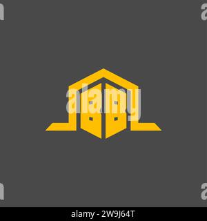 BB-Monogramm-Initiallogo mit sechseckigen Design-Ideen Stock Vektor