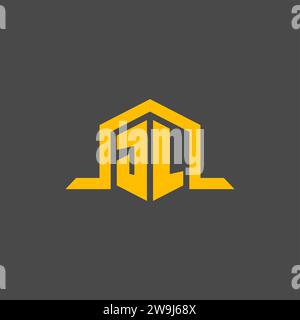 JL-Monogramm-Initiallogo mit sechseckigen Design-Ideen Stock Vektor