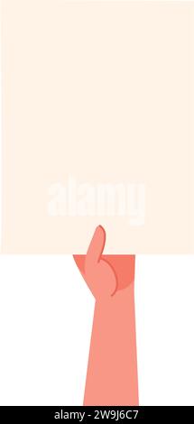 Isolierte Hand mit leerem Protestzeichen Vector Stock Vektor