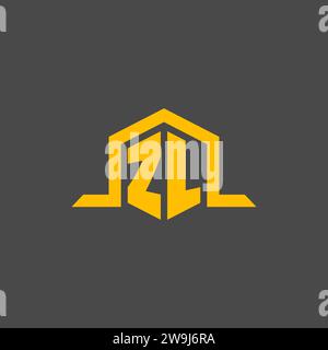 ZL-Monogramm-Initiallogo mit sechseckigen Design-Ideen Stock Vektor