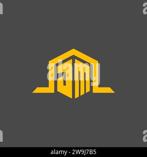 JM-Monogramm-Initiallogo mit sechseckigen Design-Ideen Stock Vektor