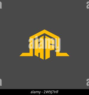 HF-Monogramm-Initiallogo mit sechseckigen Design-Ideen Stock Vektor