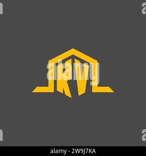 KV-Monogramm-Anfangslogo mit sechseckigen Design-Ideen Stock Vektor