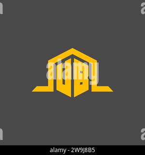 UB-Monogramm-Anfangslogo mit sechseckigen Design-Ideen Stock Vektor