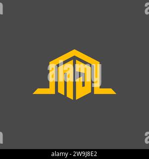 NJ-Monogramm-Anfangslogo mit sechseckigen Design-Ideen Stock Vektor