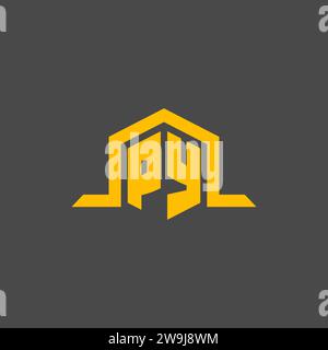 Erstes PY-Monogramm-Logo mit sechseckigen Design-Ideen Stock Vektor