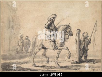 Ein berittenes graues Pferd, das in Piaffe 2013 von Philips Wouwerman geschult wurde Stockfoto