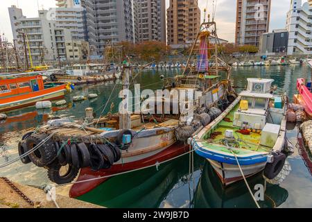 Fischerboote, Uontana Markt, Akashi, Kobe, Japan Stockfoto