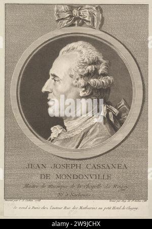 Porträt von Jean-Joseph Cassanea de Mondonville 1953 von Augustin de Saint-Aubin Stockfoto