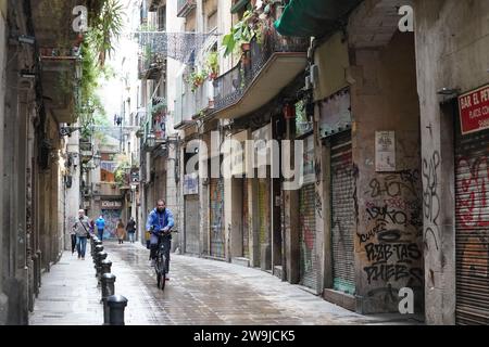 Barcelona Straßen und historisches Zentrum Stockfoto
