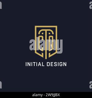 Ursprüngliches CQ-Schild-Logo luxuriöser Stil, Creative Company Logo Design Vektorgrafik Stock Vektor