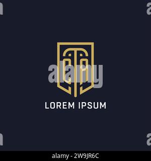 Ursprüngliches CA Shield Logo luxuriöser Stil, Creative Company Logo Design Vektorgrafik Stock Vektor