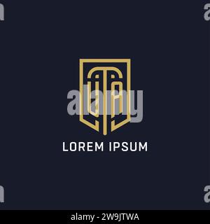 Ursprüngliches UA-Schild-Logo luxuriöser Stil, Creative Company Logo Design Vektorgrafik Stock Vektor