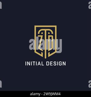 Ursprüngliches ZD-Schild-Logo luxuriöser Stil, Creative Company Logo Design Vektorgrafik Stock Vektor