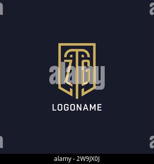 Ursprüngliches ZG-Schild-Logo luxuriöser Stil, Creative Company Logo Design Vektorgrafik Stock Vektor